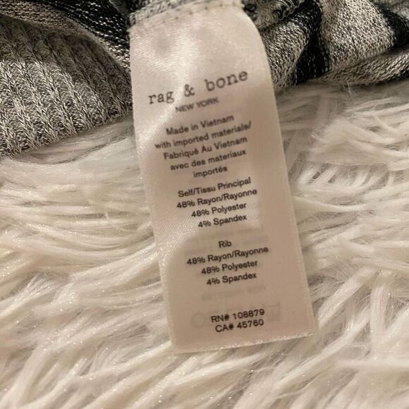 Rag & Bone Striped Avryl Turtleneck Sweater in Gray Black Small - Picture 6 of 7